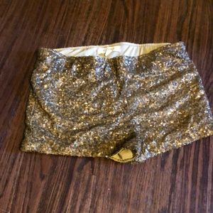 Byte gold sequin booty shorts